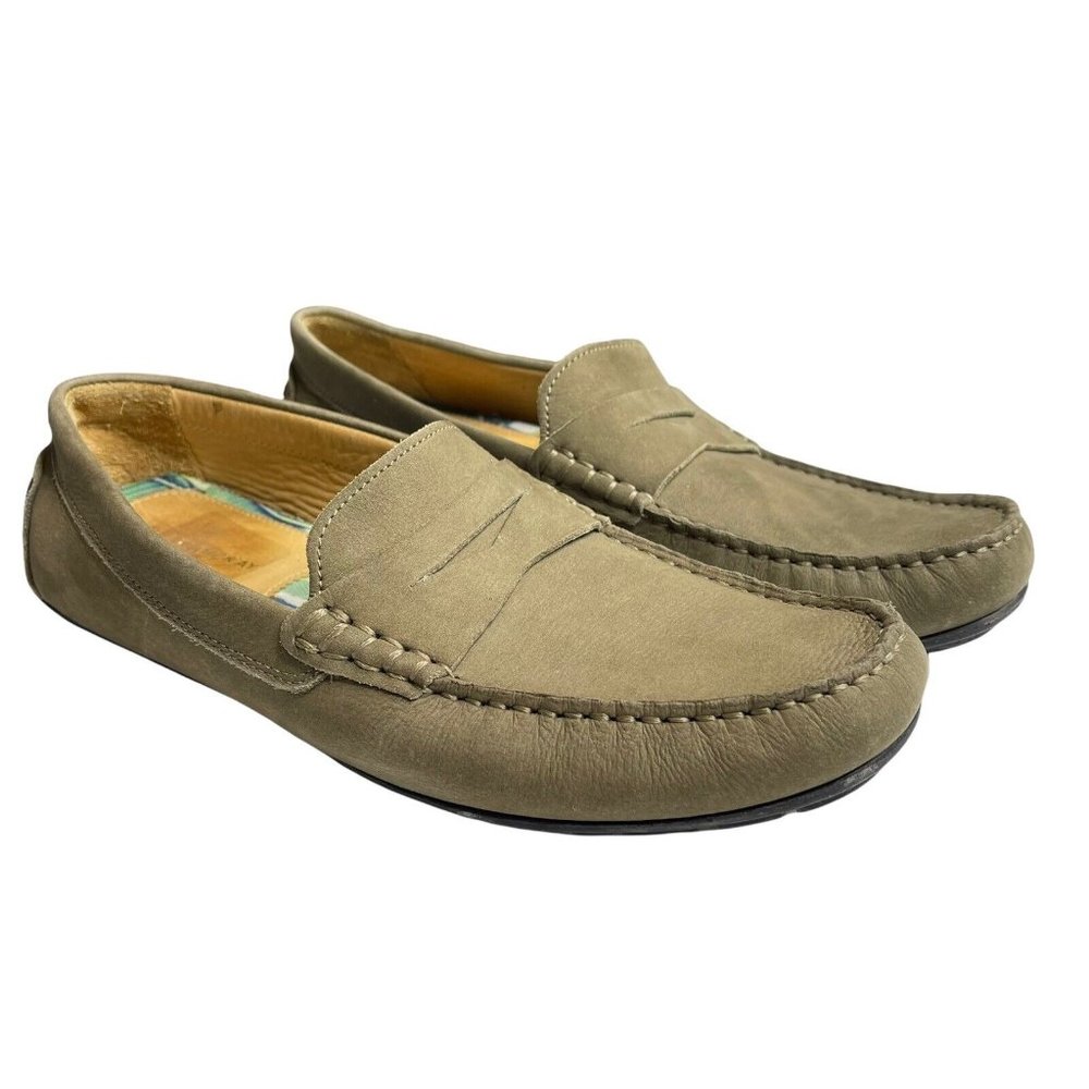 Blake McKay Men's Taupe Suede Moccasin Casual Penny Loafers Driving Shoes 9.5M